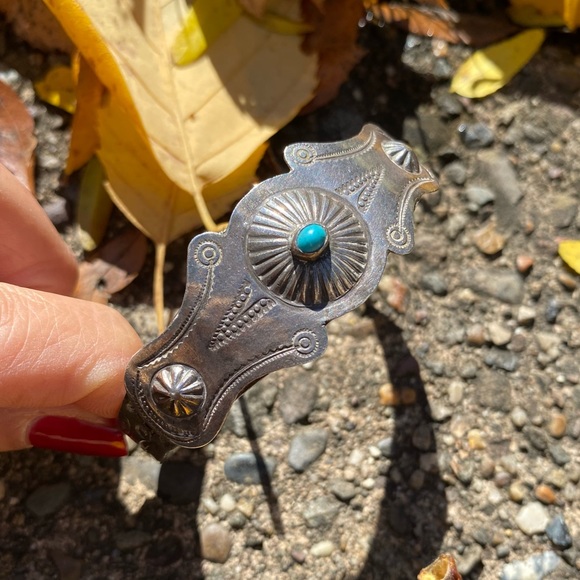 Vintage Harvey Era Turquoise Cuff Bracelet - Picture 5 of 5